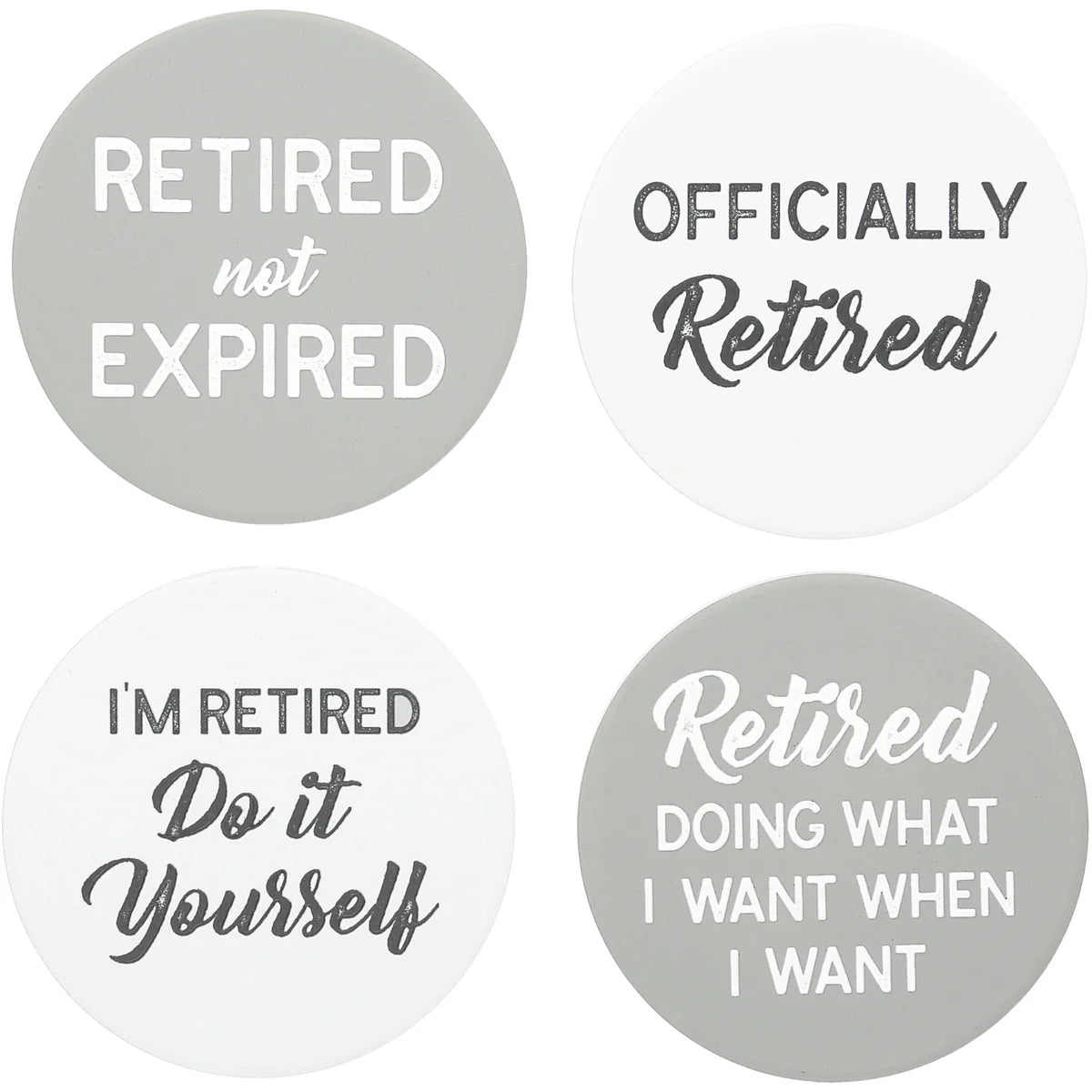 Retired Life 4" Ceramic Coaster Set