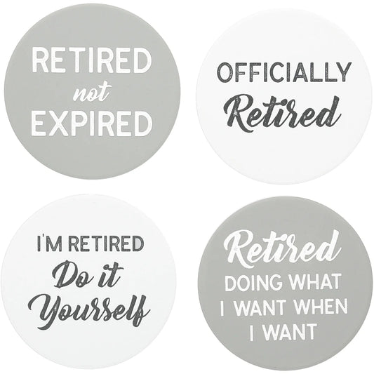 Retired Life 4" Ceramic Coaster Set