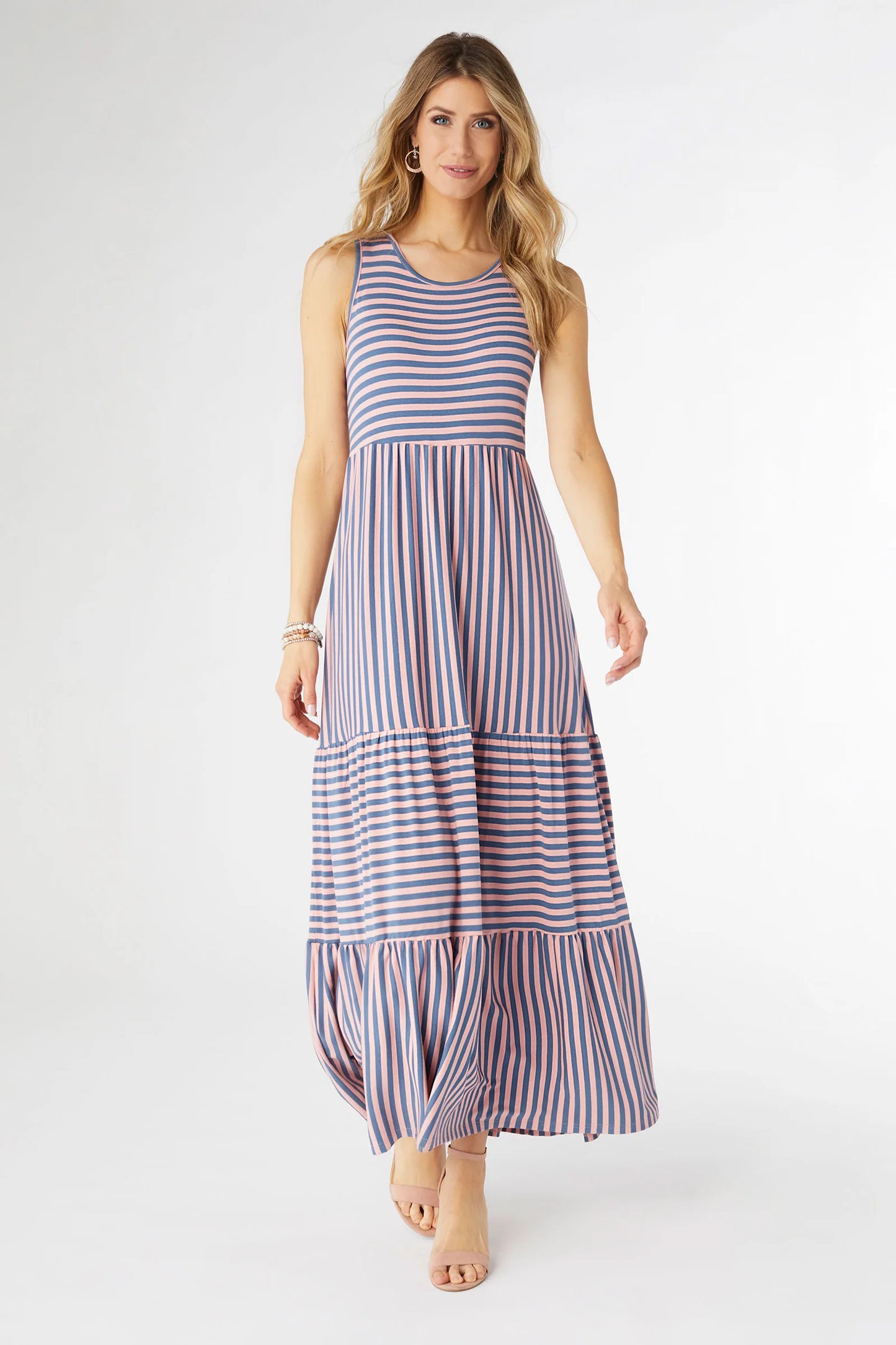 Janie Striped Tiered Maxi Dress