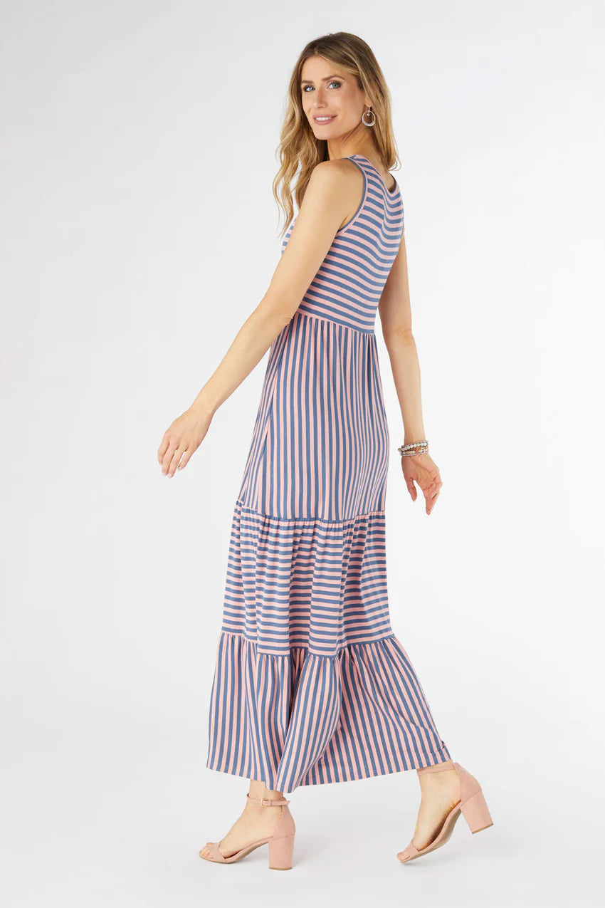 Janie Striped Tiered Maxi Dress