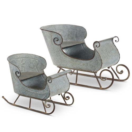Galvanized Distressed Sleigh