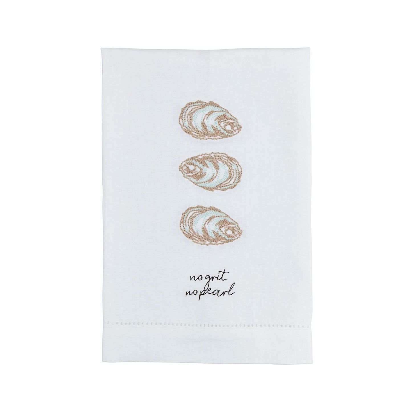 Oyster Embroidered Towel