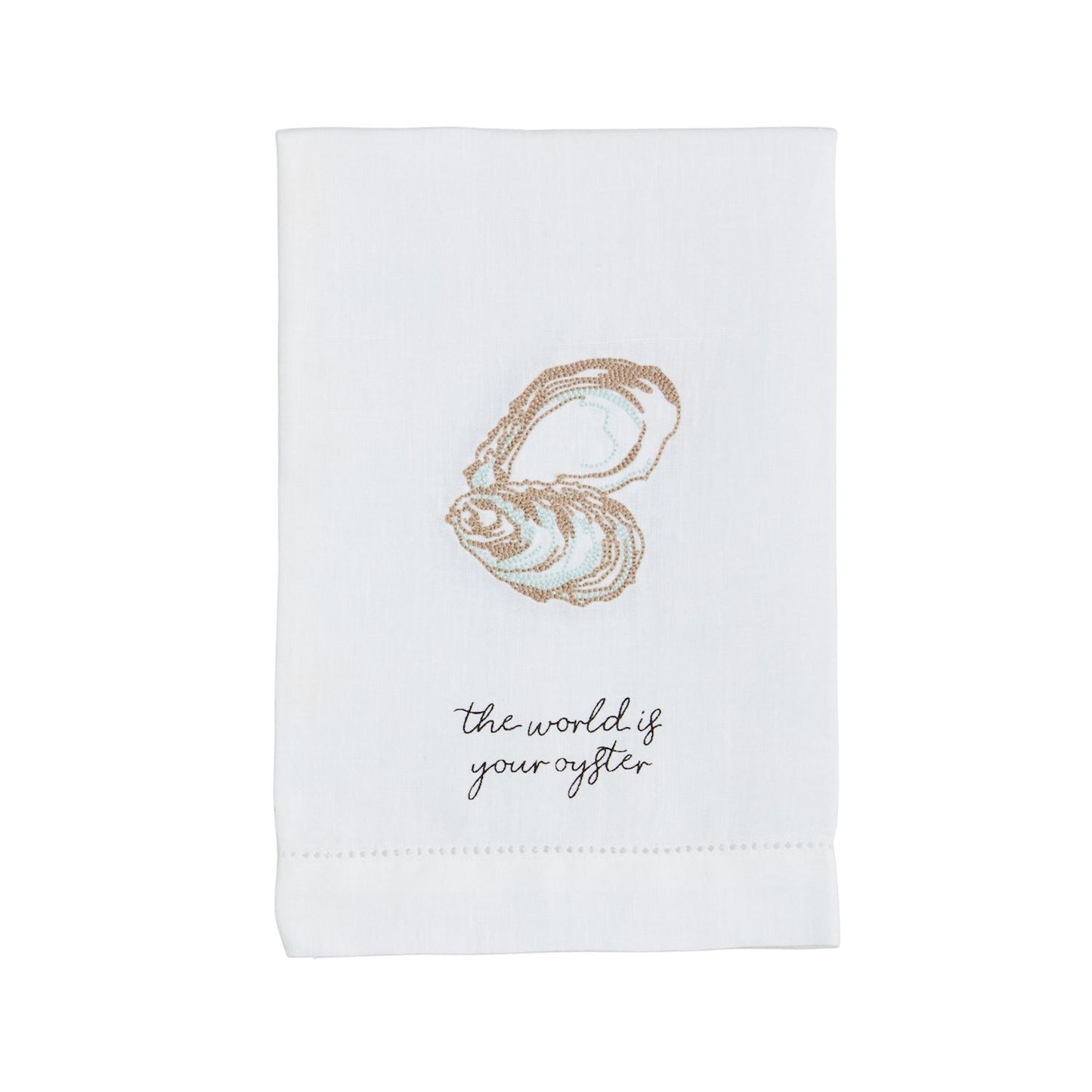 Oyster Embroidered Towel