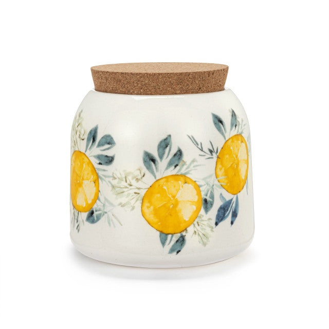 Lemons Small Cork Lid Canister