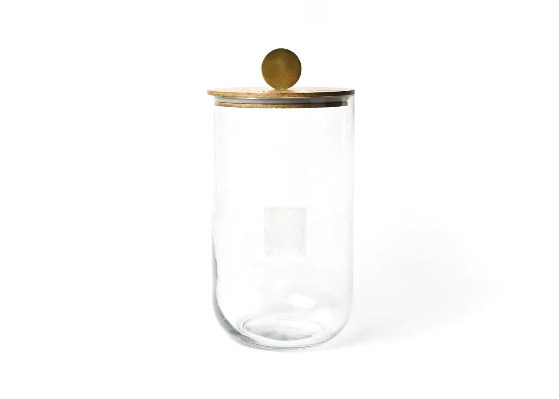 Big Wooden Lid Glass Jar