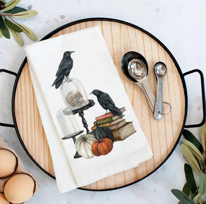 Halloween/Fall Flour Sack Tea Towel