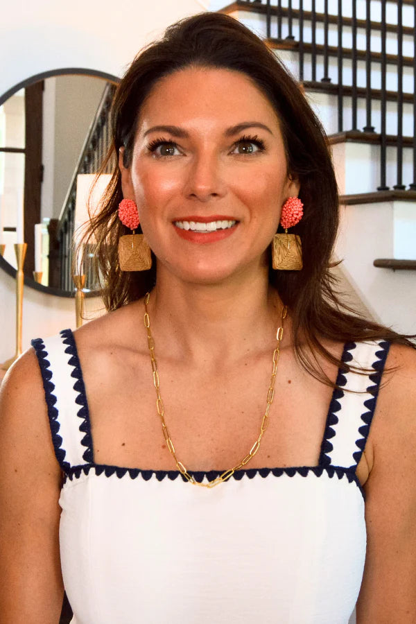 Millie B Etched Links Necklace Gold