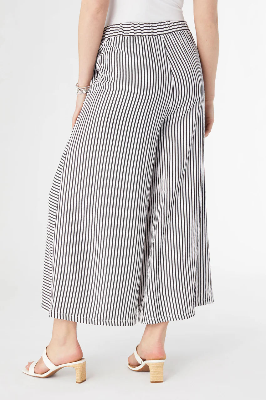 Dahlia Striped Textured Pants with Side Button