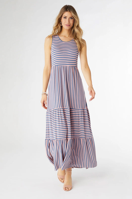 Janie Striped Tiered Maxi Dress