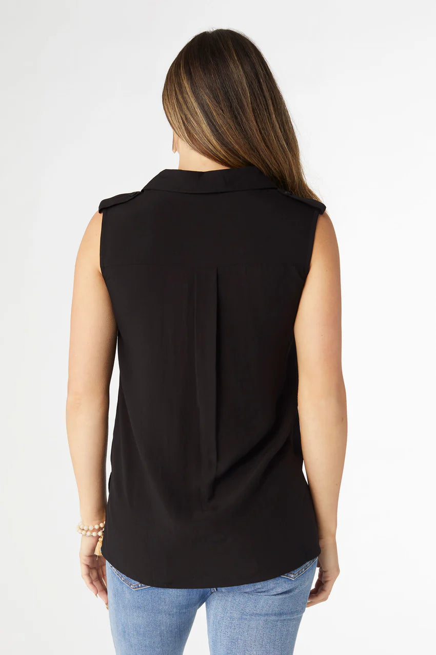 Marlowe Sleeveless Top with Pockets