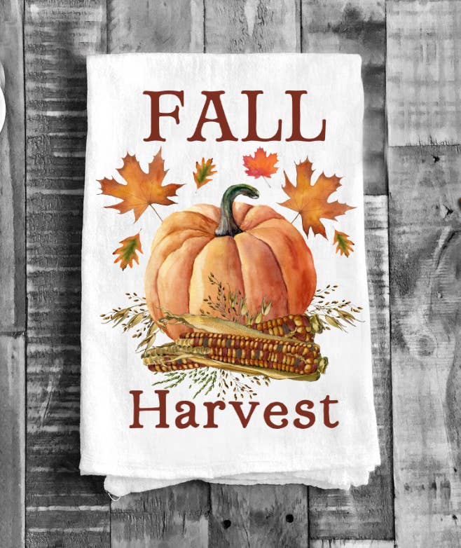Halloween/Fall Flour Sack Tea Towel