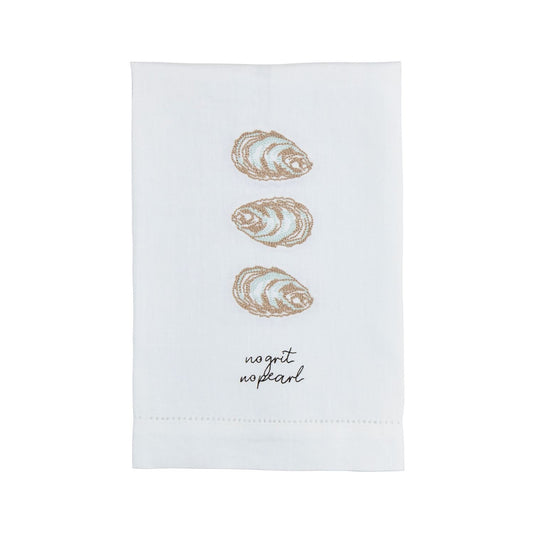 Oyster Embroidered Towel