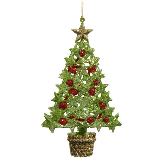 Star and Berry Green Tree Ornament
