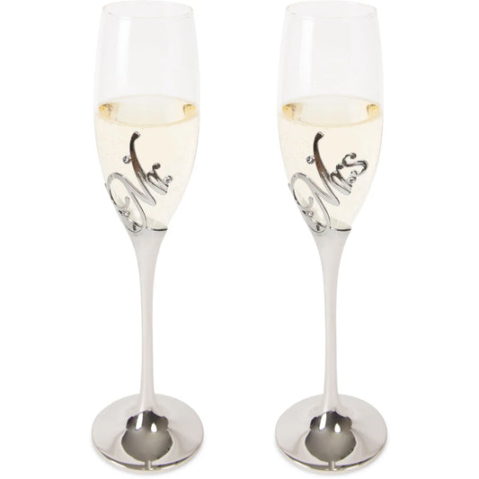 Mr. & Mrs. 8oz Champagne Flutes