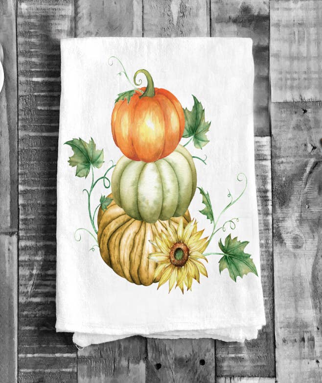 Halloween/Fall Flour Sack Tea Towel