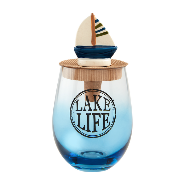 Lake Wine Glass and Stopper set