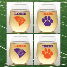 Stemless Wine 2PK  - Clemson