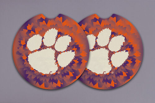 Clemson Tie Dye Car Coaster